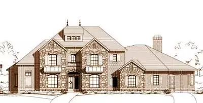 European house plans 19-821 - front exterior, 4,192 sq ft, 4 bed, 4 bath house plans | Monster House Plans