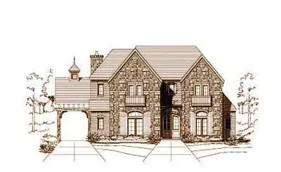 French Country house plans 19-823 - front exterior, 3,848 sq ft, 5 bed, 5 bath house plans | Monster House Plans