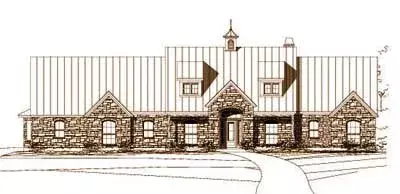 Country house plans 19-827 - front exterior, 3,975 sq ft, 5 bed, 3 bath house plans | Monster House Plans