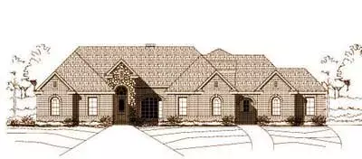Traditional house plans 19-834 - front exterior, 3,753 sq ft, 4 bed, 3 bath house plans | Monster House Plans