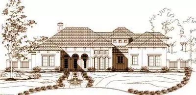 Mediterranean house plans 19-836 - front exterior, 2,376 sq ft, 3 bed, 2 bath house plans | Monster House Plans