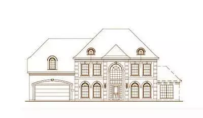 European house plans 19-839 - front exterior, 4,029 sq ft, 5 bed, 3 bath house plans | Monster House Plans