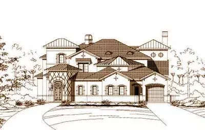Mediterranean house plans 19-848 - front exterior, 4,995 sq ft, 4 bed, 3 bath house plans | Monster House Plans