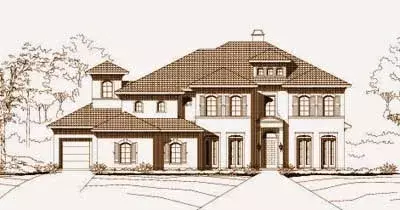 Mediterranean house plans 19-859 - front exterior, 5,708 sq ft, 4 bed, 4 bath house plans | Monster House Plans
