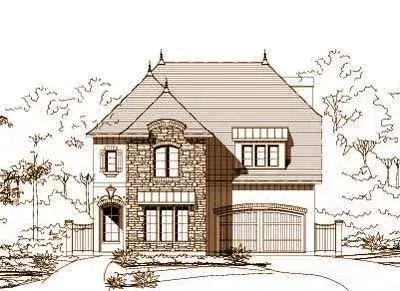 French Country house plans 19-861 - front exterior, 3,512 sq ft, 4 bed, 4 bath house plans | Monster House Plans