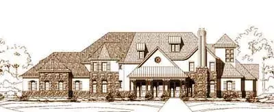 French Country house plans 19-862 - front exterior, 6,751 sq ft, 5 bed, 5 bath house plans | Monster House Plans