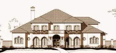 Mediterranean house plans 19-863 - front exterior, 5,673 sq ft, 5 bed, 4 bath house plans | Monster House Plans