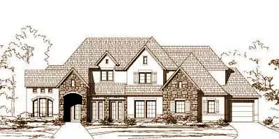 French Country house plans 19-864 - front exterior, 5,095 sq ft, 5 bed, 4 bath house plans | Monster House Plans