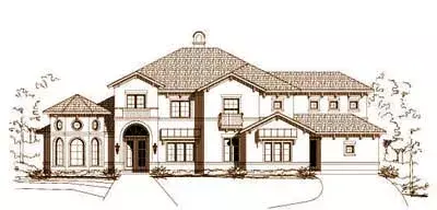 Mediterranean house plans 19-866 - front exterior, 4,710 sq ft, 5 bed, 4 bath house plans | Monster House Plans