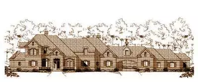 French Country house plans 19-880 - front exterior, 5,383 sq ft, 5 bed, 4 bath house plans | Monster House Plans