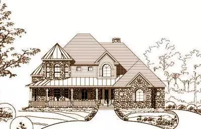 Victorian house plans 19-889 - front exterior, 2,912 sq ft, 4 bed, 3 bath house plans | Monster House Plans