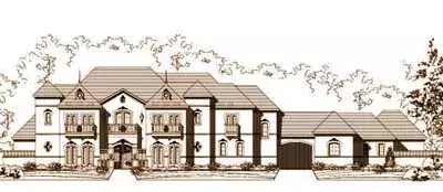 European house plans 19-895 - front exterior, 6,158 sq ft, 5 bed, 5 bath house plans | Monster House Plans