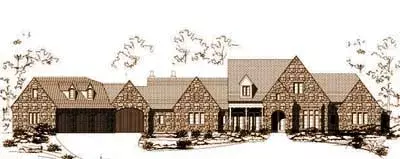 Country house plans 19-903 - front exterior, 3,814 sq ft, 3 bed, 2 bath house plans | Monster House Plans