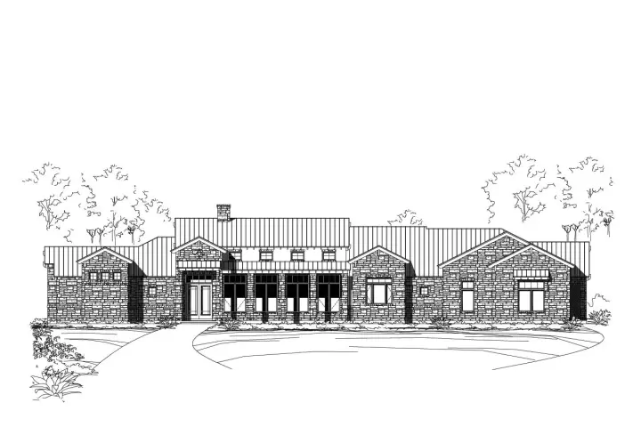 Country house plans 19-929 - front exterior, 3,237 sq ft, 3 bed, 3 bath house plans | Monster House Plans