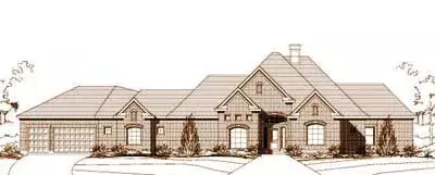 Traditional house plans 19-932 - front exterior, 2,804 sq ft, 4 bed, 2 bath house plans | Monster House Plans