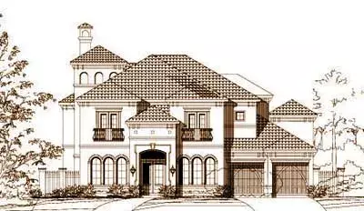 Mediterranean house plans 19-933 - front exterior, 5,042 sq ft, 4 bed, 3 bath house plans | Monster House Plans