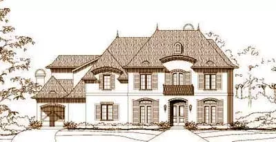 European house plans 19-937 - front exterior, 5,836 sq ft, 5 bed, 4 bath house plans | Monster House Plans