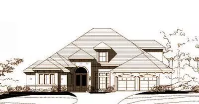 Traditional house plans 19-943 - front exterior, 4,046 sq ft, 3 bed, 2 bath house plans | Monster House Plans