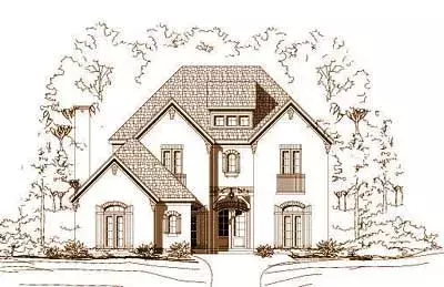 French Country house plans 19-944 - front exterior, 3,883 sq ft, 4 bed, 3 bath house plans | Monster House Plans