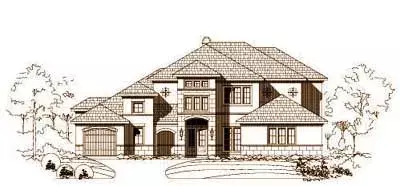 Tuscan house plans 19-946 - front exterior, 4,366 sq ft, 4 bed, 4 bath house plans | Monster House Plans