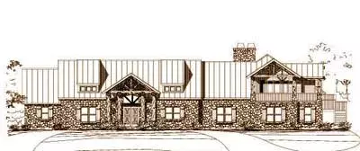 Country house plans 19-954 - front exterior, 4,635 sq ft, 4 bed, 4 bath house plans | Monster House Plans