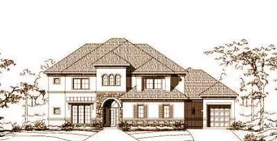 Tuscan house plans 19-956 - front exterior, 4,864 sq ft, 6 bed, 4 bath house plans | Monster House Plans