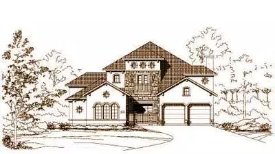 Tuscan house plans 19-966 - front exterior, 4,523 sq ft, 4 bed, 3 bath house plans | Monster House Plans
