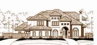 Mediterranean house plans 19-975 - front exterior, 6,166 sq ft, 6 bed, 6 bath house plans | Monster House Plans