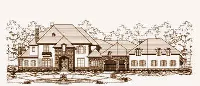European house plans 19-980 - front exterior, 8,371 sq ft, 6 bed, 7 bath house plans | Monster House Plans