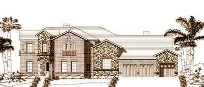 Tuscan house plans 19-993 - front exterior, 4,241 sq ft, 4 bed, 3 bath house plans | Monster House Plans