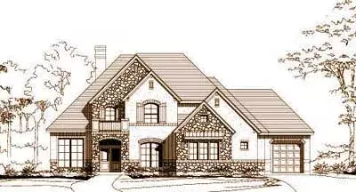 French Country house plans 19-995 - front exterior, 3,686 sq ft, 4 bed, 3 bath house plans | Monster House Plans