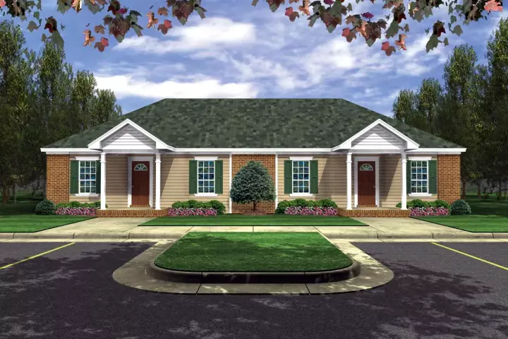 Southern house plans 2-112 - front exterior, 1,650 sq ft, 2 bed, 2 bath house plans | Monster House Plans