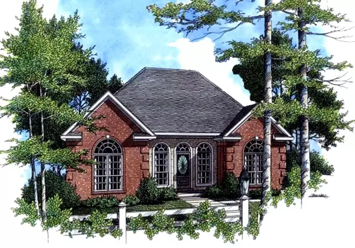 Traditional house plans 2-122 - front exterior, 1,251 sq ft, 3 bed, 2 bath house plans | Monster House Plans