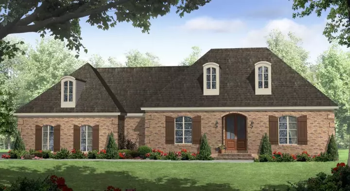 European house plans 2-143 - front exterior, 1,600 sq ft, 3 bed, 2 bath house plans | Monster House Plans