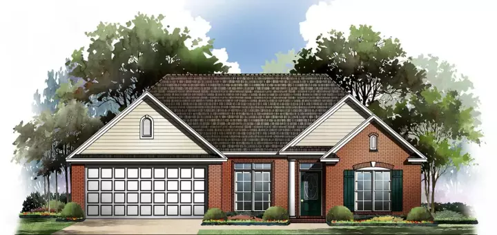 Traditional house plans 2-146 - front exterior, 1,602 sq ft, 3 bed, 2 bath house plans | Monster House Plans