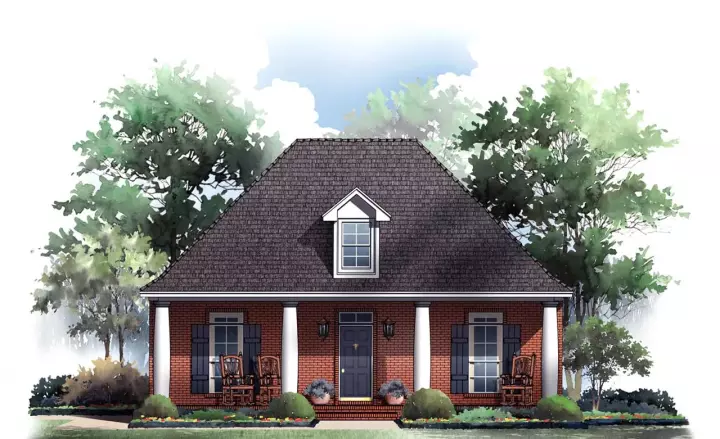 Country house plans 2-161 - front exterior, 1,733 sq ft, 3 bed, 2 bath house plans | Monster House Plans