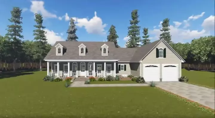 Southern house plans 2-169 - front exterior, 1,799 sq ft, 3 bed, 2 bath house plans | Monster House Plans