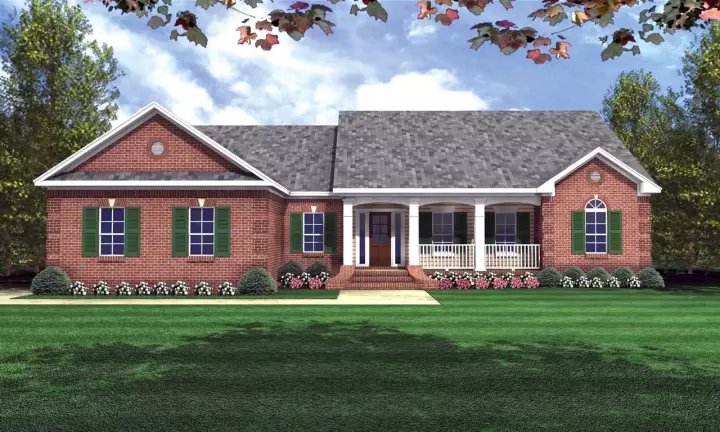 Country house plans 2-178 - front exterior, 1,802 sq ft, 3 bed, 2 bath house plans | Monster House Plans