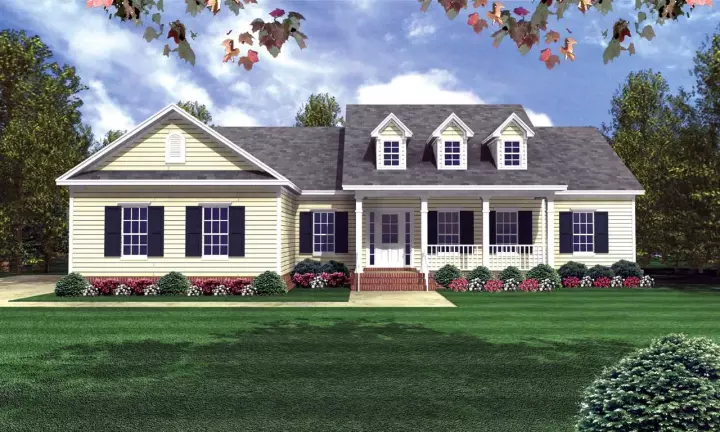 Country house plans 2-181 - front exterior, 1,818 sq ft, 3 bed, 3 bath house plans | Monster House Plans