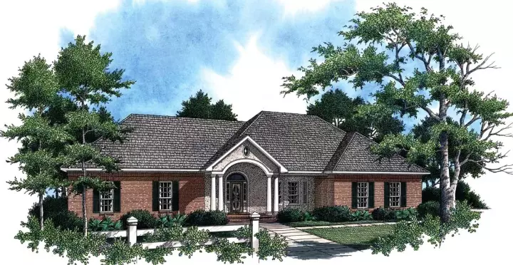 Southern house plans 2-188 - front exterior, 1,896 sq ft, 3 bed, 2 bath house plans | Monster House Plans