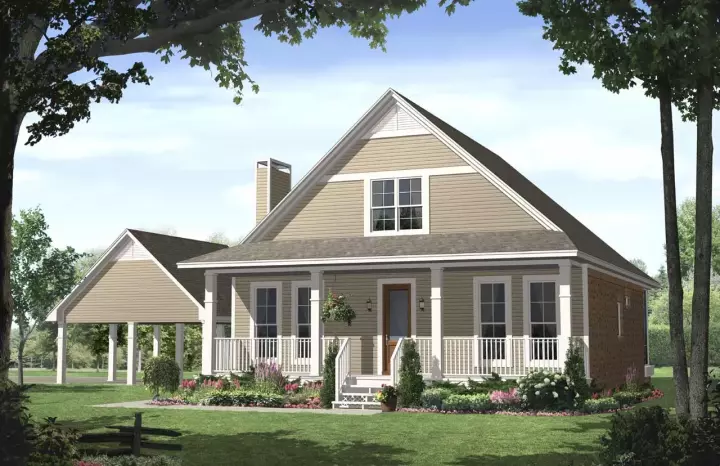 Country house plans 2-191 - front exterior, 1,900 sq ft, 3 bed, 2 bath house plans | Monster House Plans
