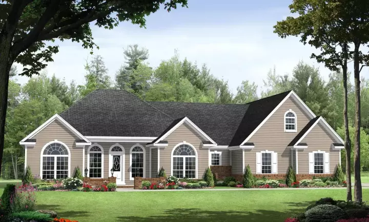 Traditional house plans 2-197 - front exterior, 1,992 sq ft, 3 bed, 2 bath house plans | Monster House Plans