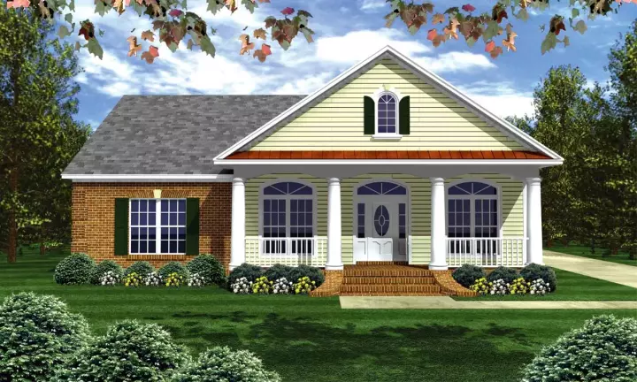 Southern house plans 2-202 - front exterior, 2,000 sq ft, 3 bed, 2 bath house plans | Monster House Plans