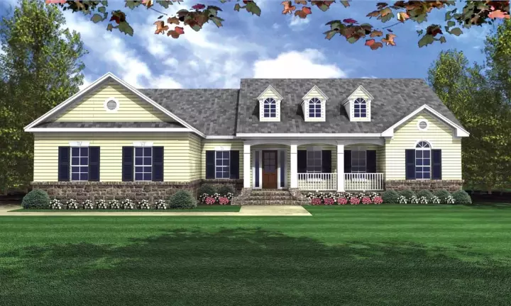 Southern house plans 2-206 - front exterior, 2,001 sq ft, 3 bed, 2 bath house plans | Monster House Plans