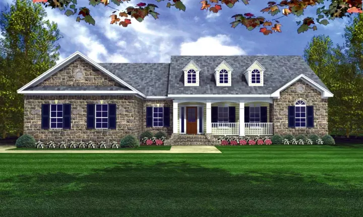 Southern house plans 2-207 - front exterior, 2,002 sq ft, 3 bed, 2 bath house plans | Monster House Plans