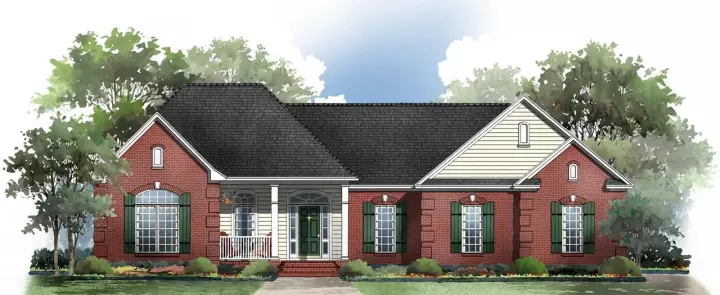 Traditional house plans 2-210 - front exterior, 2,005 sq ft, 3 bed, 2 bath house plans | Monster House Plans