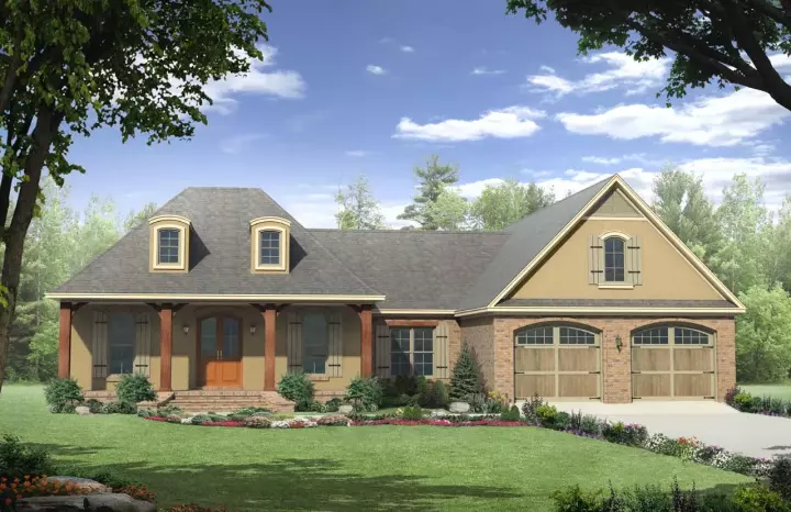 Country house plans 2-212 - front exterior, 2,007 sq ft, 3 bed, 2 bath house plans | Monster House Plans