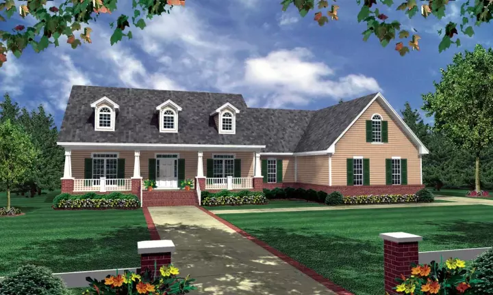 Southern house plans 2-213 - front exterior, 2,008 sq ft, 3 bed, 2 bath house plans | Monster House Plans