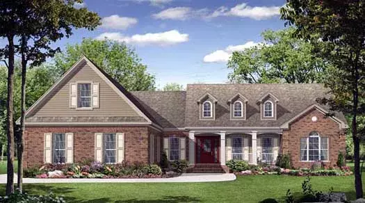 Southern house plans 2-215 - front exterior, 2,021 sq ft, 3 bed, 2 bath house plans | Monster House Plans