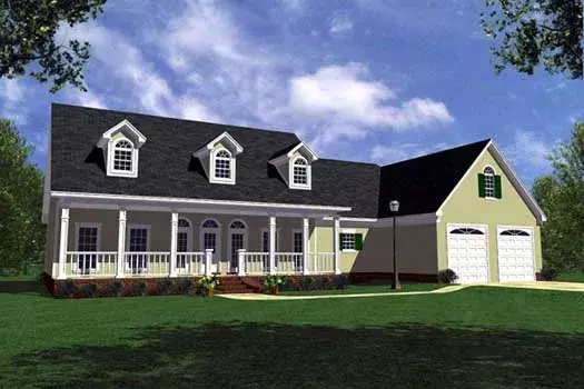 Southern house plans 2-224 - front exterior, 2,100 sq ft, 3 bed, 3 bath house plans | Monster House Plans